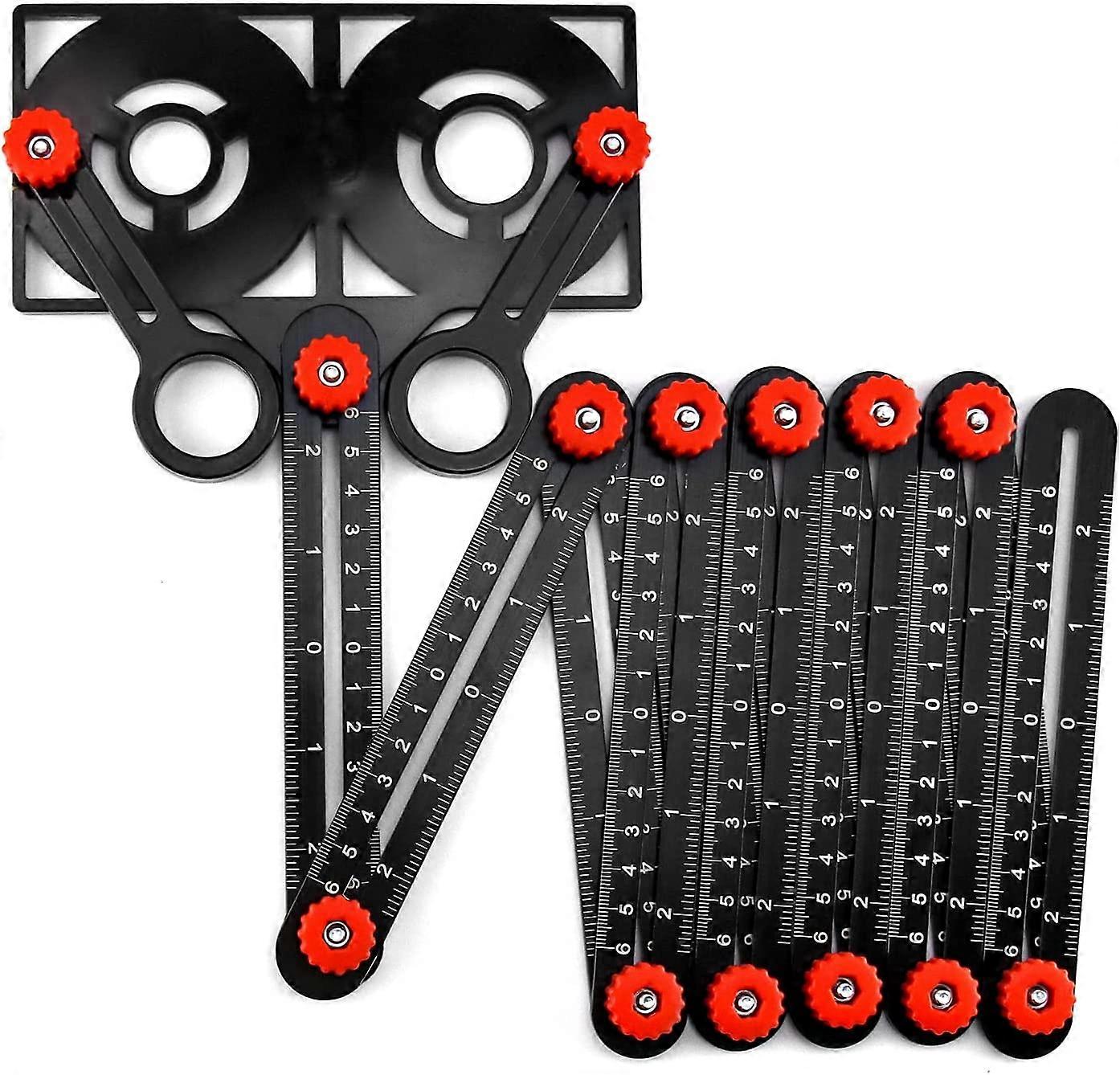 Template Tool, 12-Sided Corner Template Multi-Corner Ruler with Placement Opening for Tiles for Architect Tile Carpenter Woodwork Plasterer