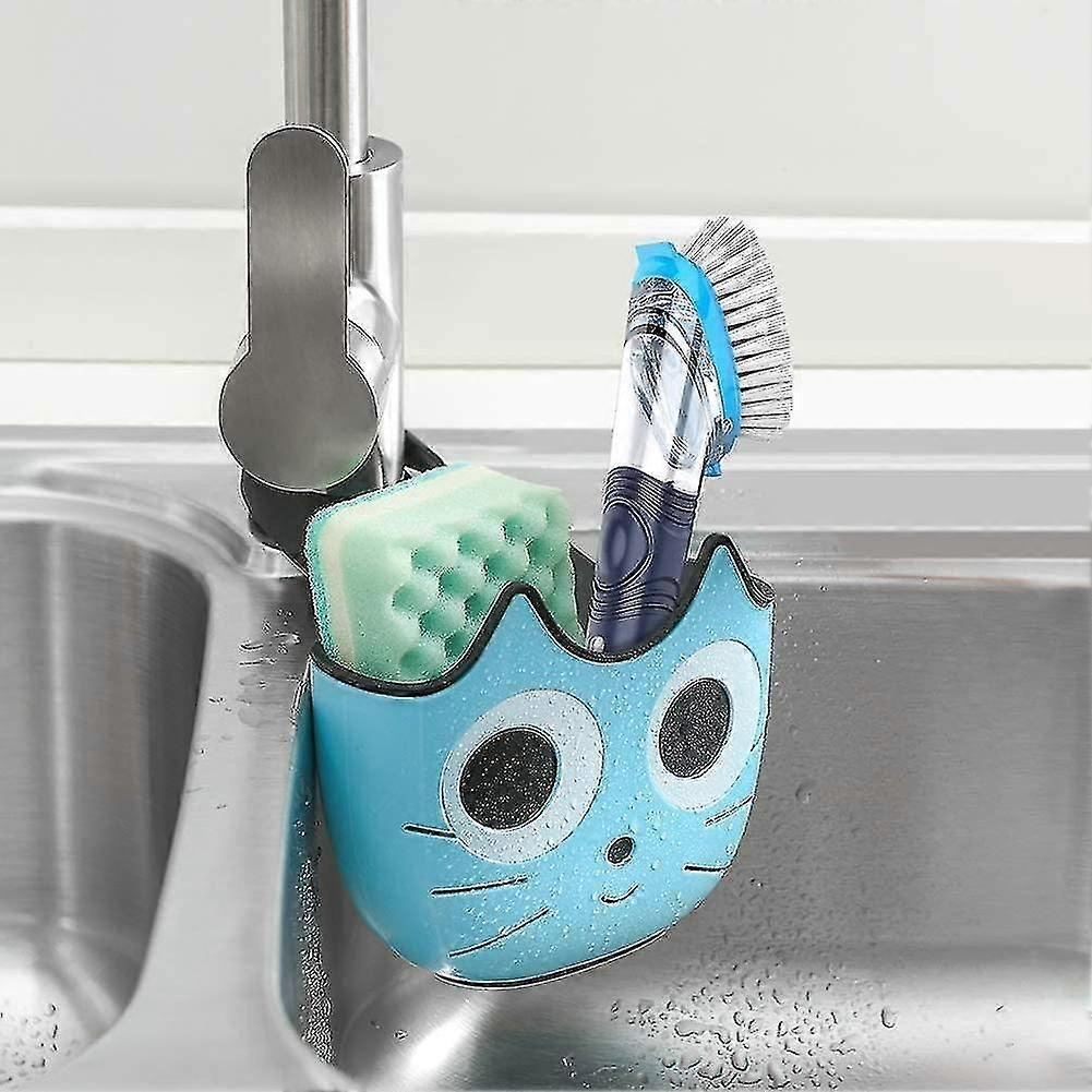 Kitchen Sink Caddy Sponge Holder With Adjustable Strap-hanging Drain Basket Compatible