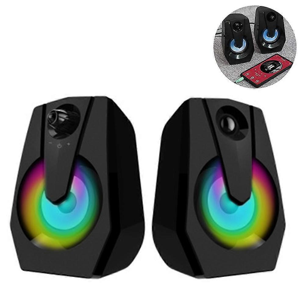 Computer Speakers, Stereo 2.0 Usb Multimedia Speaker With Led/volume