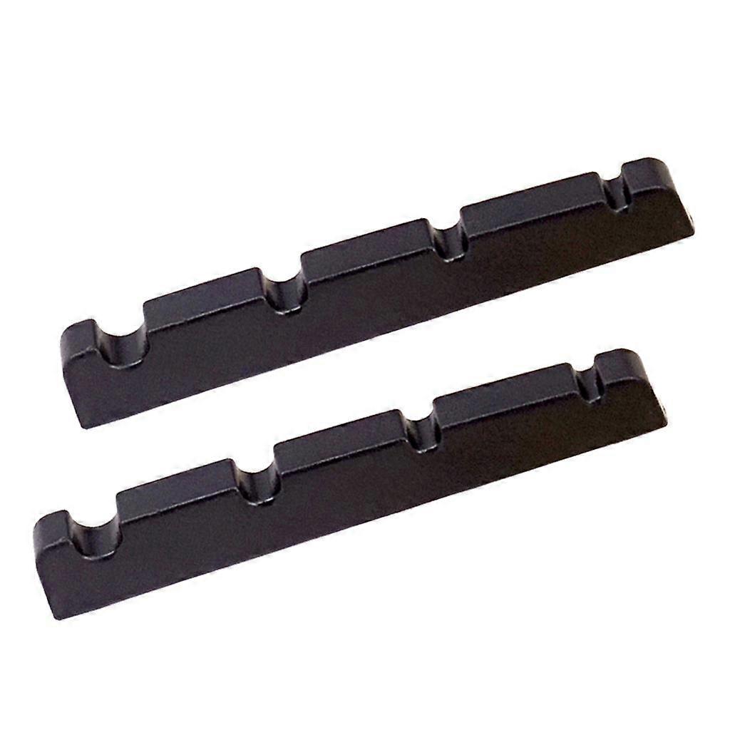 2 Pieces Slotted Nut for 4 String Electric Bass Replacements Black