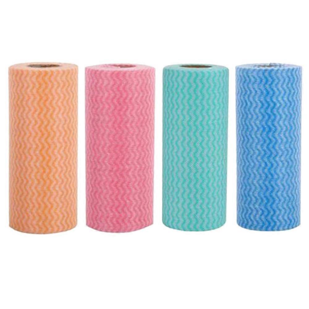 4 Roll of 200 Disposable Cleaning Cloth,Reusable Kitchen Towel,Tableware Cloth,Non-Woven Cloth,Mult