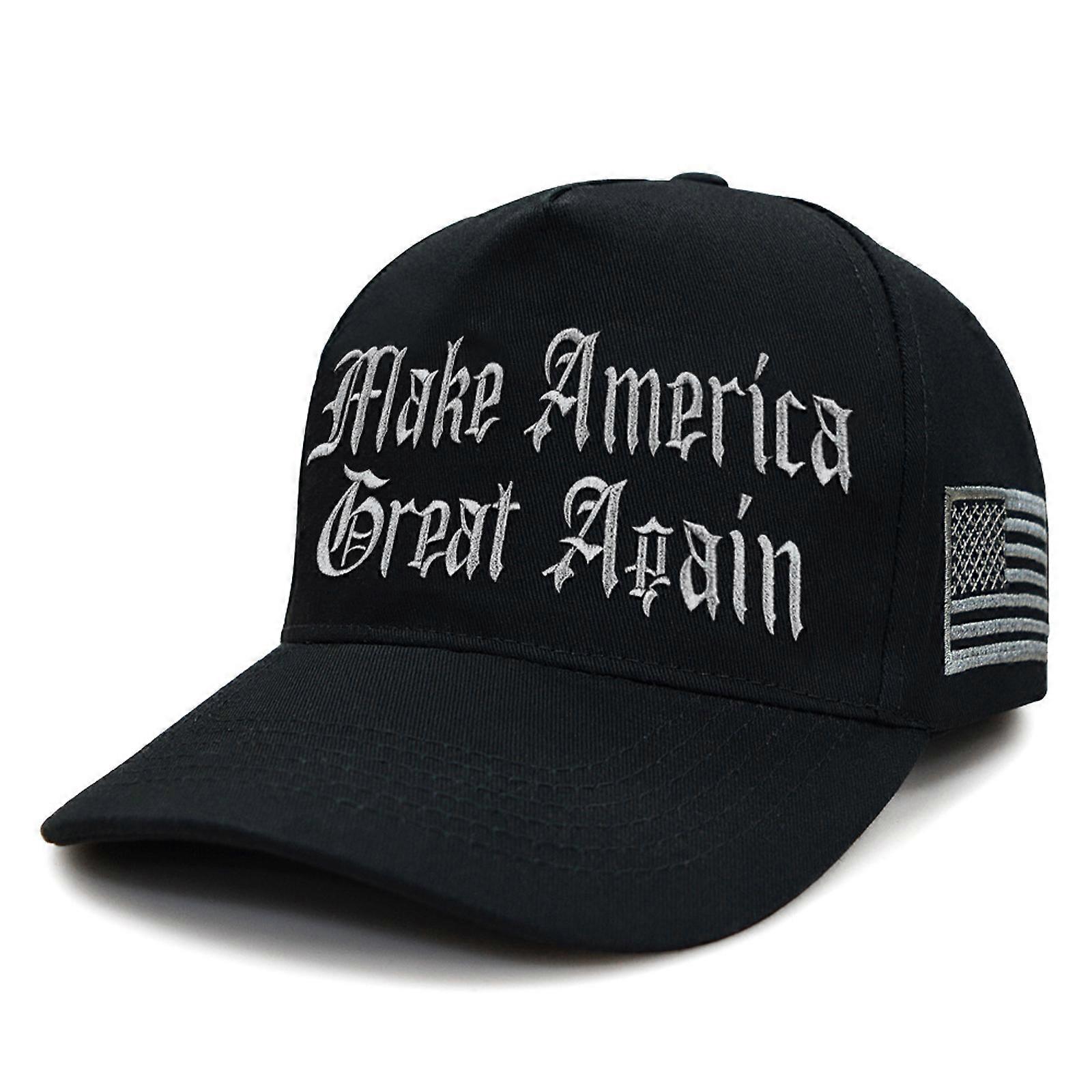 Casquette America First Trump 2024 MAGA – Flex Fit Ajustable, Drapeau USA, Rouge