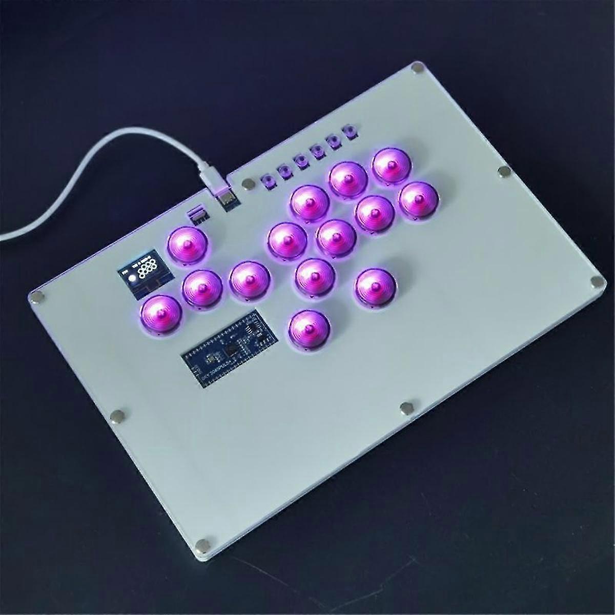 Arcade Fighting Led Hot-swap For Leverless Controller Xinput/dinput Mini Buttons Console For Pc/ns//ps3/steam