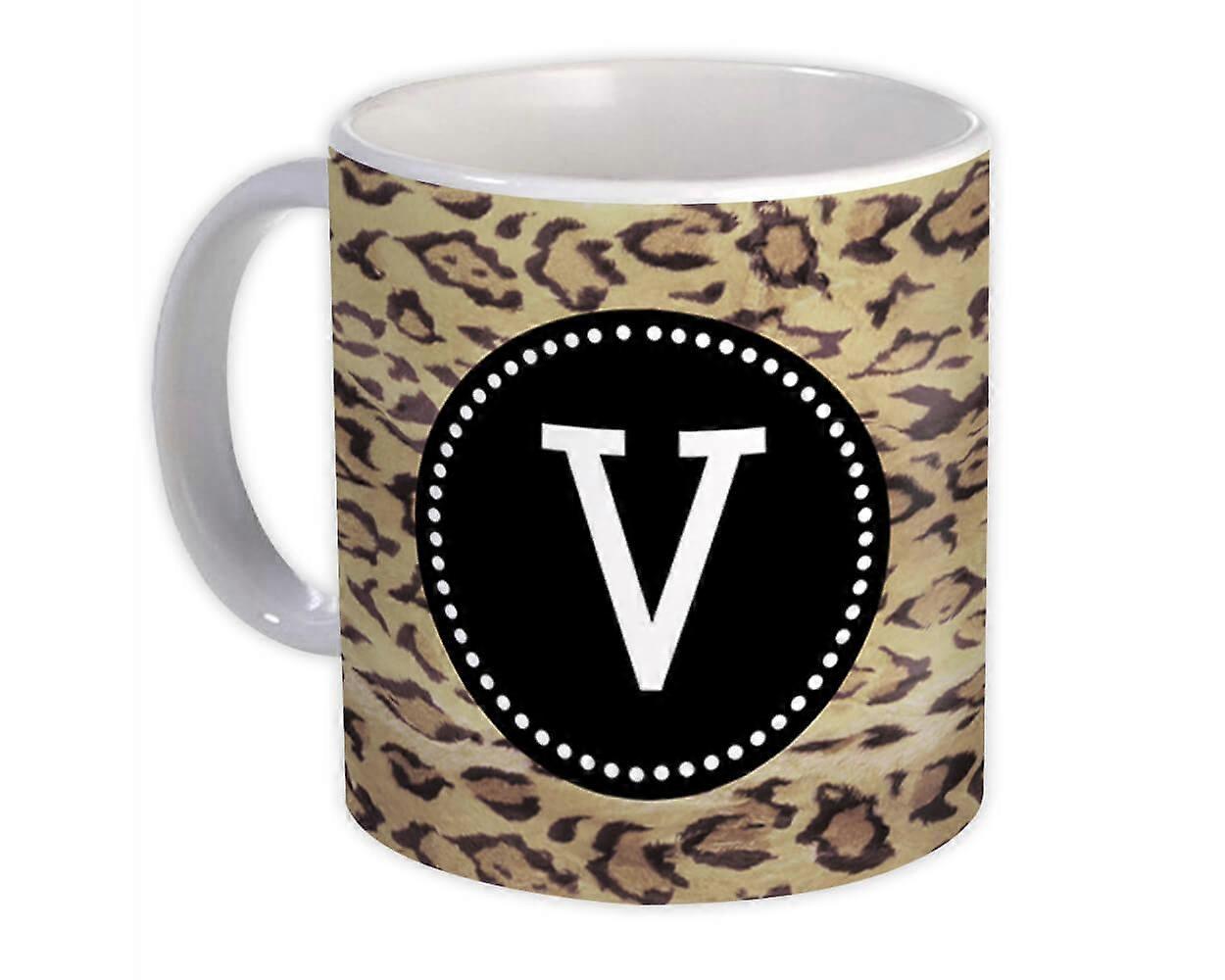 Gift Mug: Monogram Letter U Cheetah