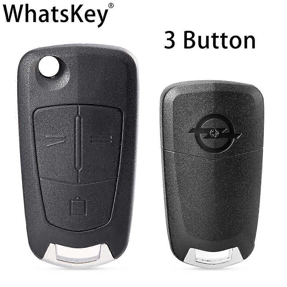 WhatsKey Flip Key Shell For Vauxhall Opel Astra J Corsa D Insignia Vectra C Zafira 2 BNT Remote Key Case Uncut Blade Replacement