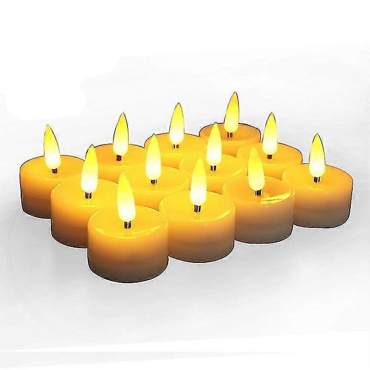 12pcs Simulation Bougie Lumière Électronique Bougie Led Bougie Blanc Chaud Flash Lumière