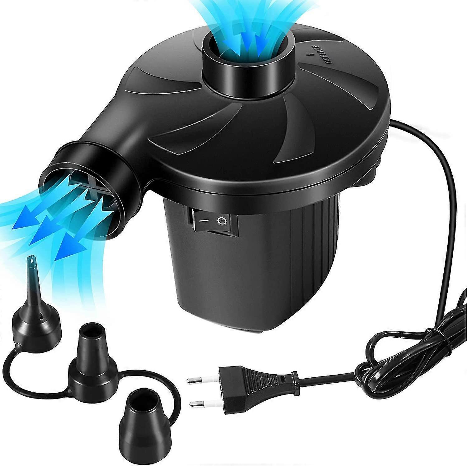 Electric Air Pump - 220w Electric Inflator And Deflator Pump 2 In 1 With 3 Removable Nozzles For Inflatable Mattress