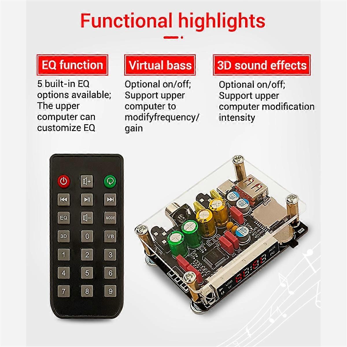 -DAM K1 DSP Tuning Preamp Bluetooth Decoder Board Non-Destructive Fever U Disk Coaxial Sound Card TF Decoding Board