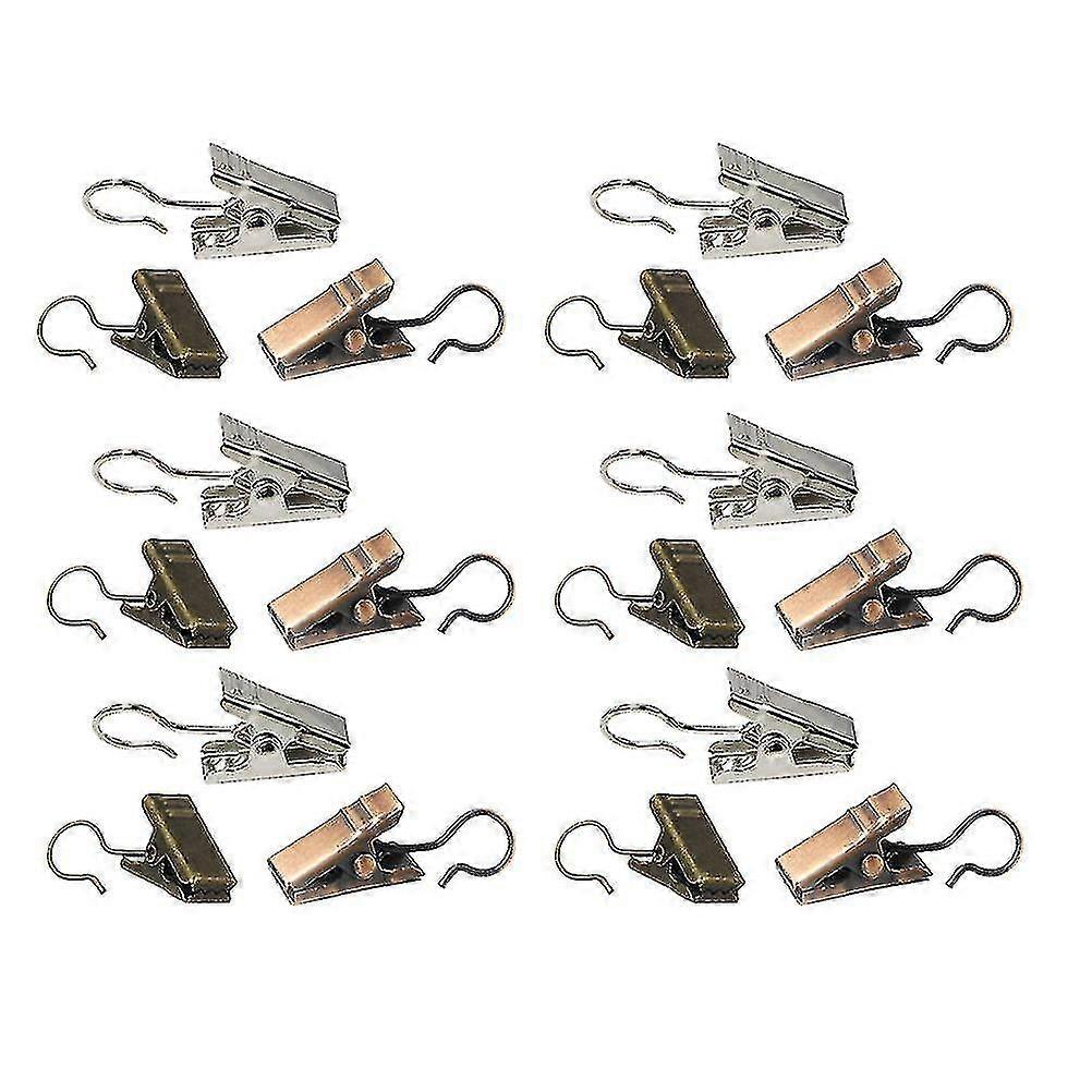 60pcsポータブル便利な耐久性のあるカーテンクリップカーテンクランプバスルームアクセサリー