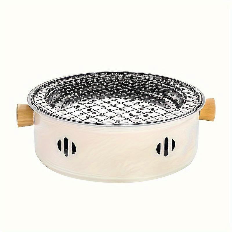 1pc, Charcoal Bbq Grill, Multifunctional Mini Smokeless Barbecue Rack, Outdoor Camping Round Charcoal Bbq Pit Set For Family Gathering And Bbq Party,
