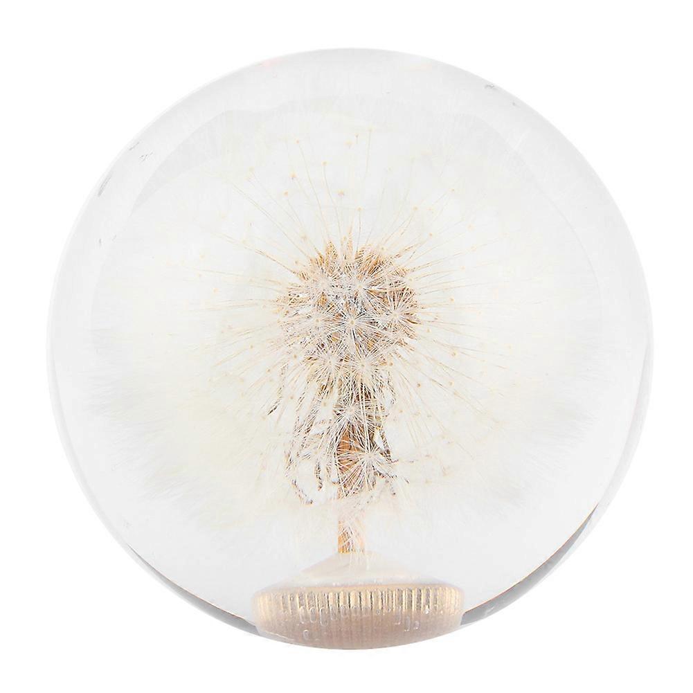 Shift Knob 2.8in Crystal with Real Dandelions Flowers Universal Accessory and 3 Thread Adapter