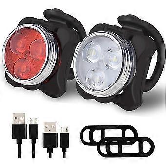 Bike Light Set, Super Bright Usb Rechargeable Bicycle Lights, Waterproof Mountain Road Bike Lights Rechargeable, Safety & Easy Mount Led Cycle Lights