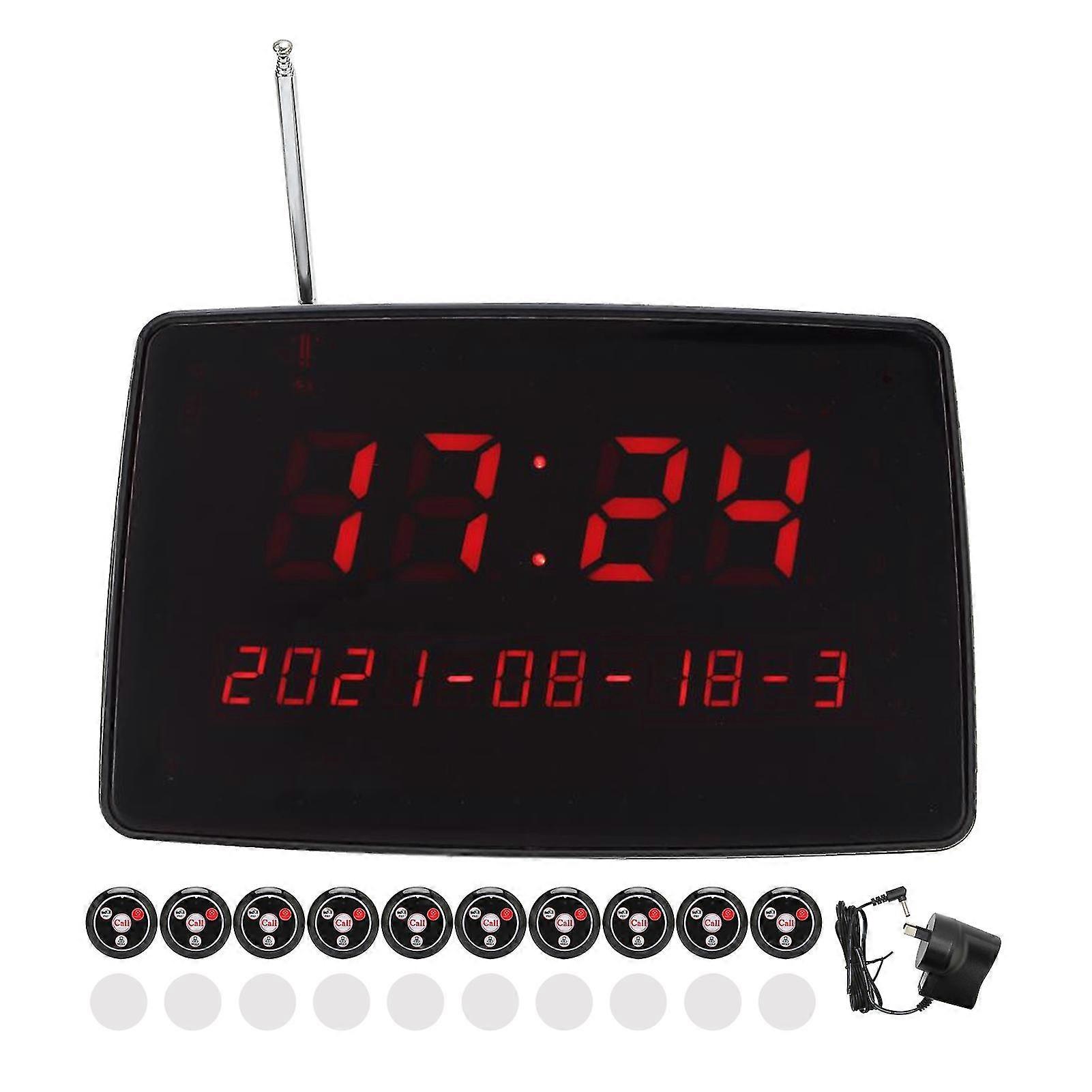 Wireless Coaster Pager System for Restaurants Hotels Bars - 10 Pagers (AU Plug)