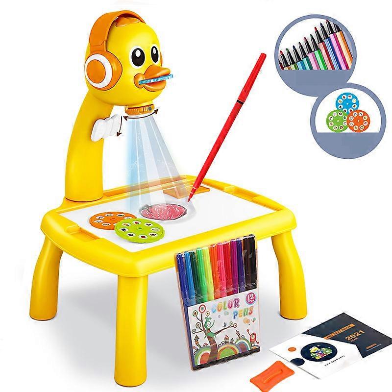 Kids Projector Painting Set,Child Table Toys Drawing Board 24 patterns