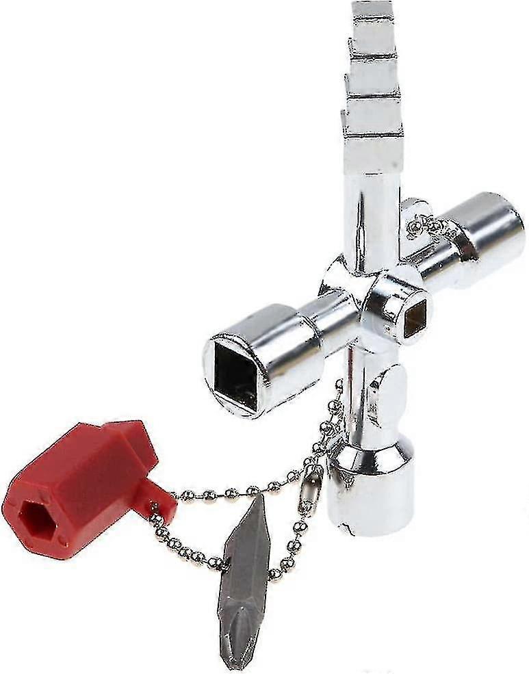 Too 4 Way Wrench Square Triangle Wrench Universal Wrench Zinc Alloy Triangular Wrench Control Cabinet Key To Open Control Cabinet Panel Cabinet Elec
