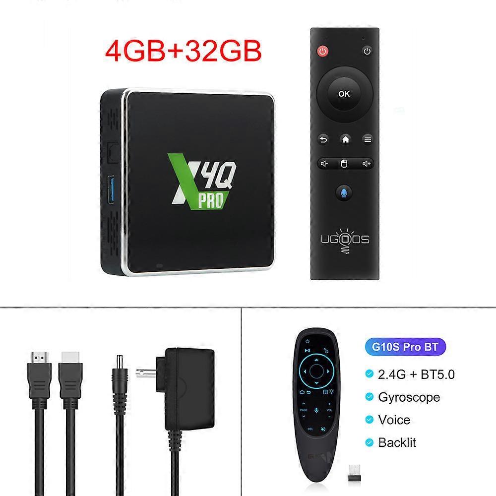 Android 11 Smart TV Box Ugoos X4Q Plus Amlogic S905X4 LPDDR4 4GB 64GB AV1 HDR 1000M Dual WiFi BT5.1 4K Set Top Box X4Q Pro 4G32G