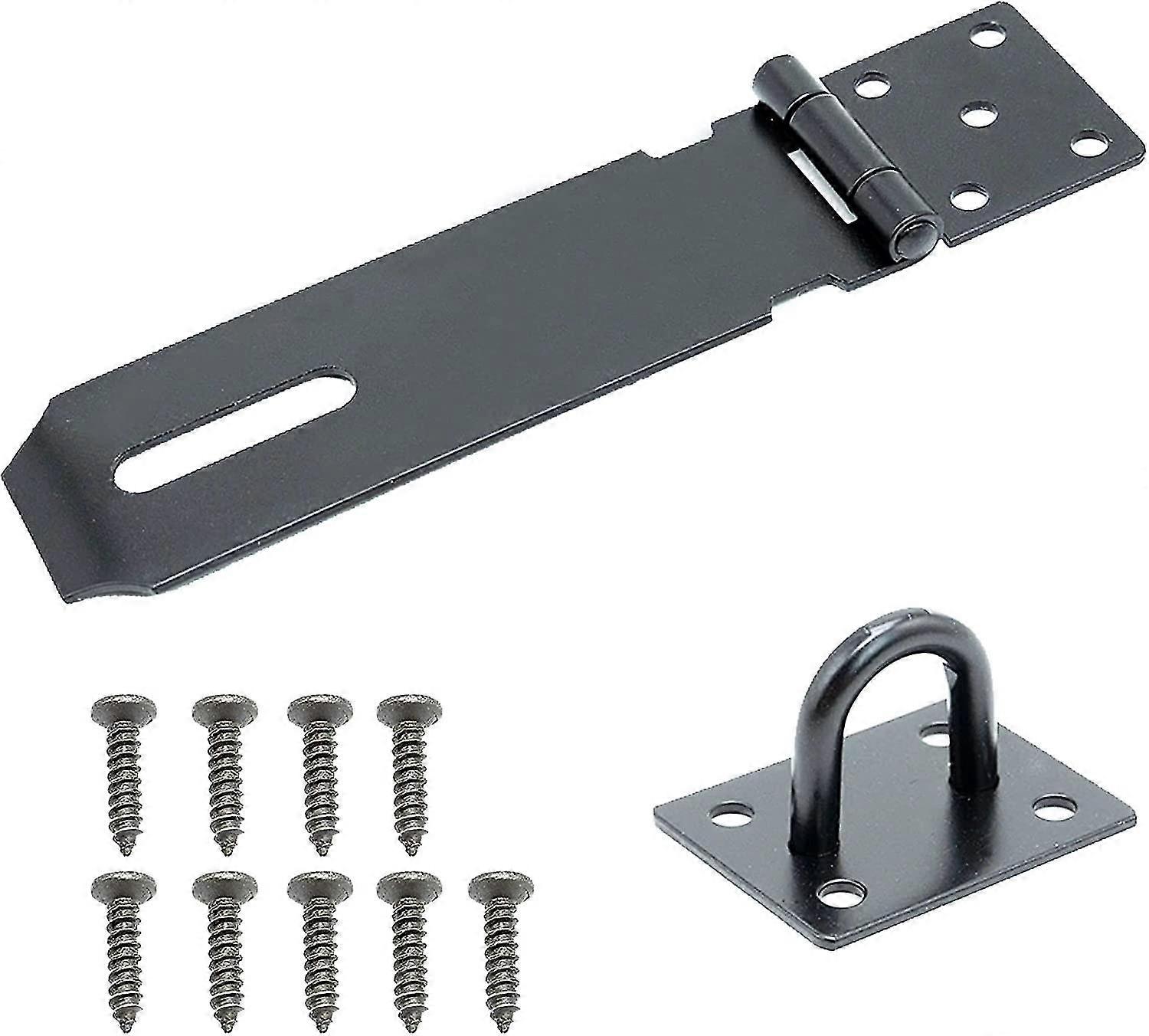 Door Padlock Hasp, 5 Inch Stainless Steel Padlock Hasp And Staple Shed Lock Hasp Shed Door Latch Heavy Duty Gate Lock Latch Security Hasp And St