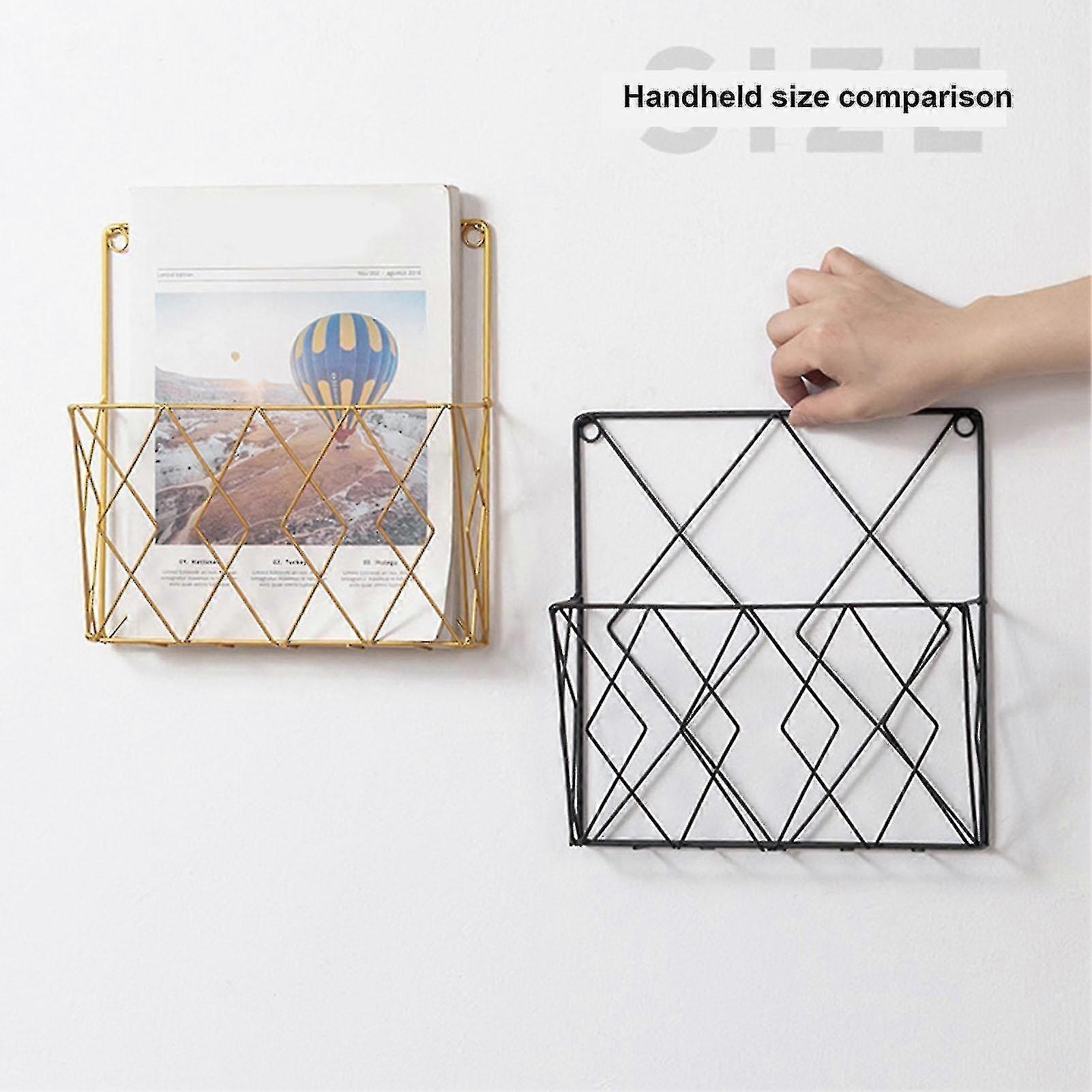 Magazine Holder Metal Wall Mount Home Space Saving Storage Rack