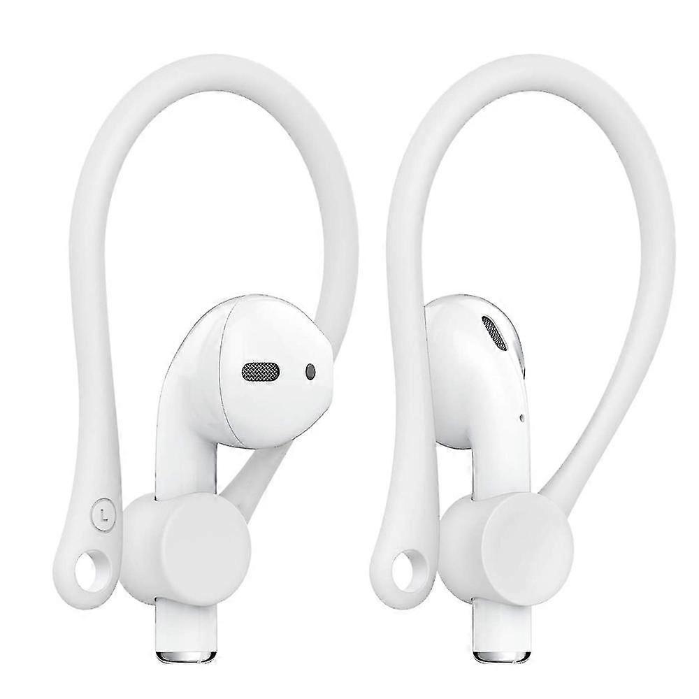 2 Pairs Of Tpu Anti-lost Ear Hooks - White.designed Compatible With Running, Jogging, Cycling Or Gym Use.