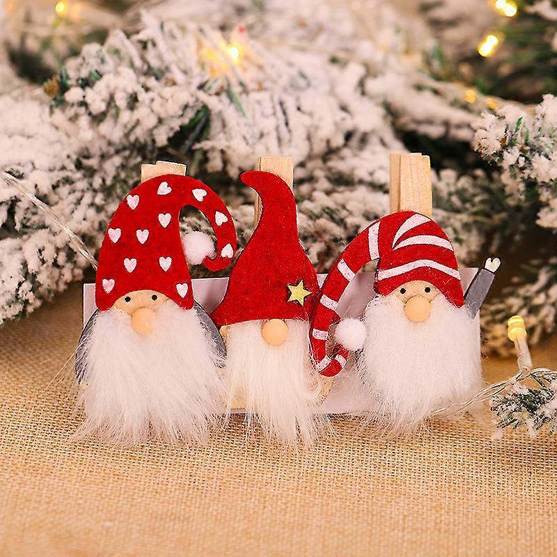Mini Christmas Tree Wooden Clip Ornaments Small Clip On For Christmas Tree Natural Wood Finish Forest Theme