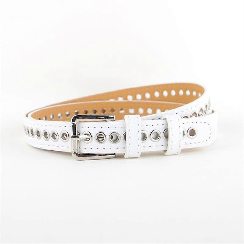 Punk stílusú szegecses öv üreges levegő szem öv divat sokoldalú férfi és női farmer öv övek