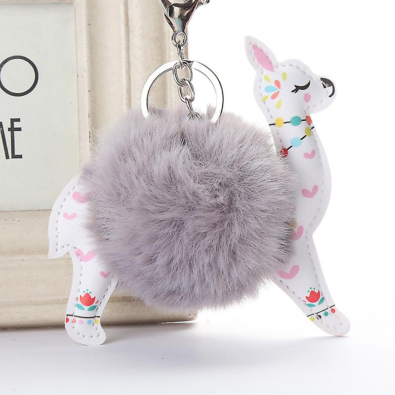 Lovely Alpaca Floral Key Chain Bag Pendant Car