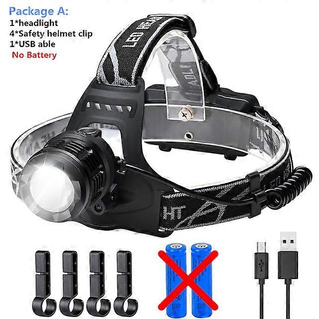 High Power Bright Head Lamp USB Charging Output Charge Sensing Function Headlight With Safety helmet clips