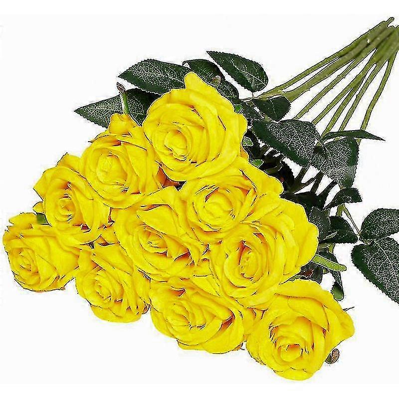 12 Pack Halloween Decorations Black Rose Artificial Flower Reali