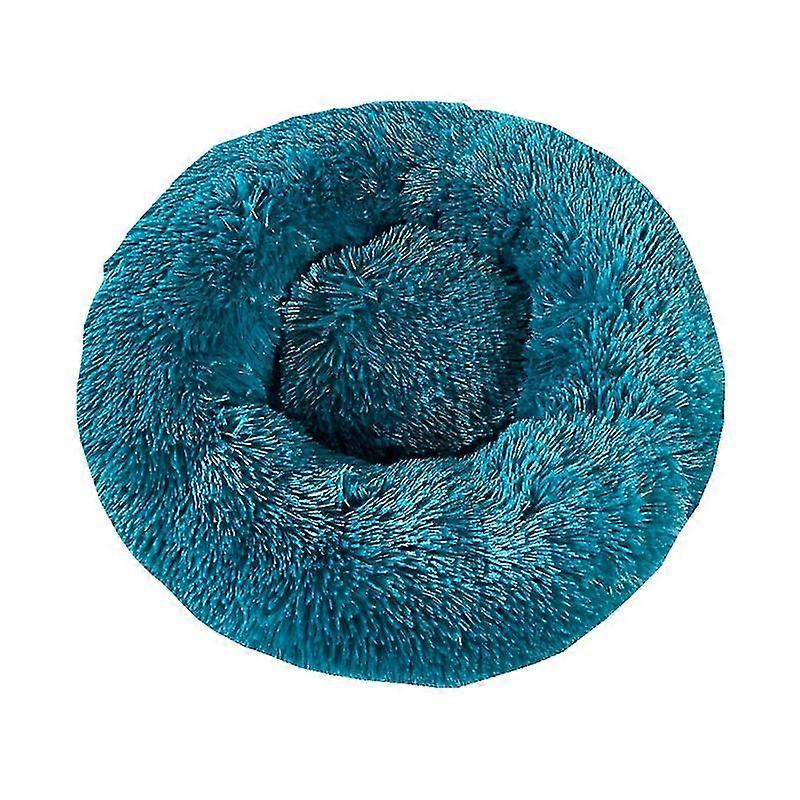 Dog And Cat Pet Litter Round Plush Kennel Cat Litter Autumn And Winter Pet Bed Dog Mat Cat Mat Pet Mat Outer Diameter 23.7 Inches (dark Green)