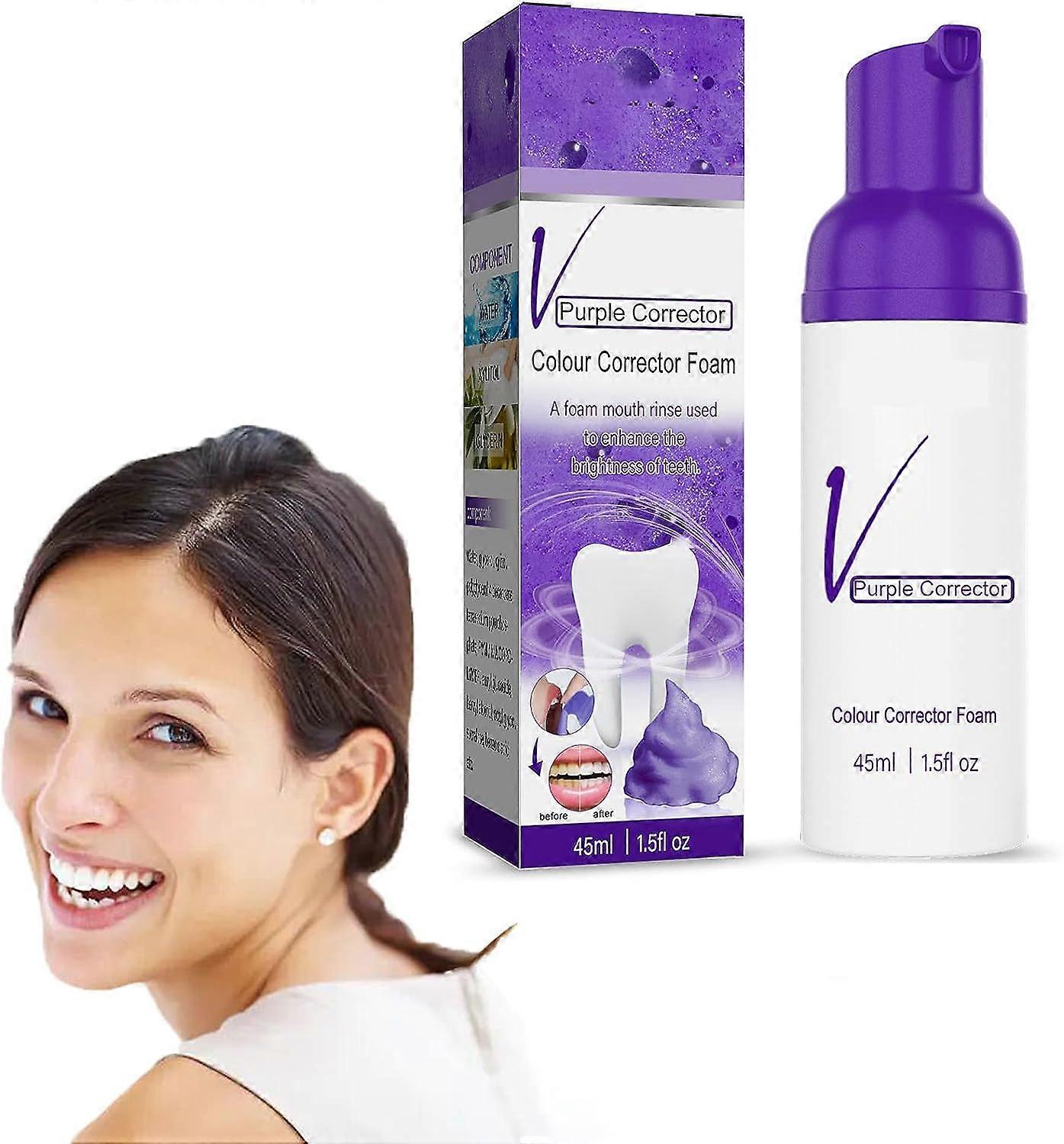 Purple Toothpaste, Colour Correction Teeth V34 Colour Toothpaste Foam Purple Toothpaste Whitening Serum Corrector Toothpaste