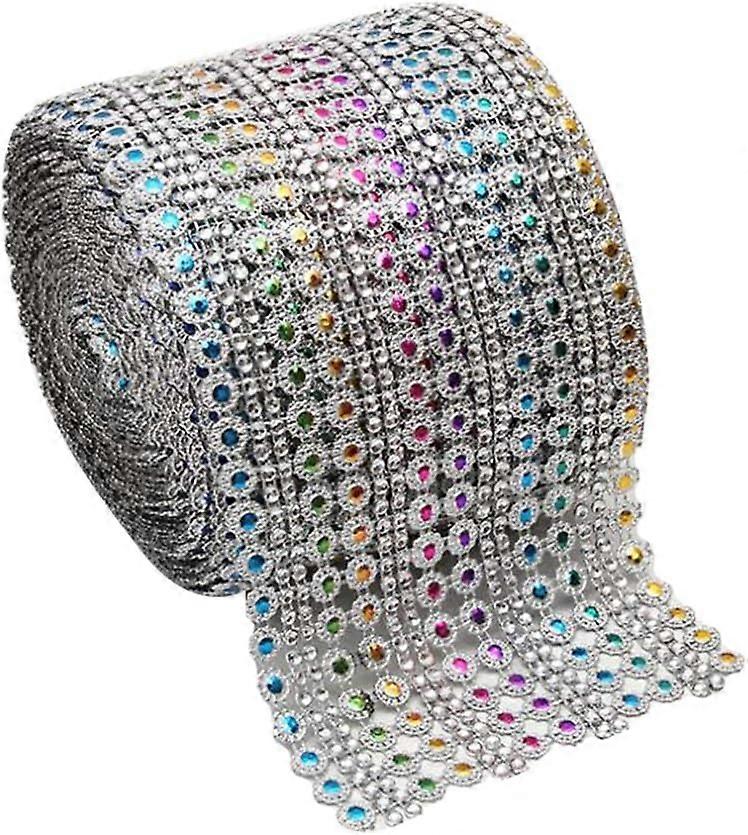 10 yards 9 meters, rhinestone stitched edges, 16 rows of rhinestone ribbon, rolls of diamonds, mesh rhinestone ribbon, sparkling crystal decorations,