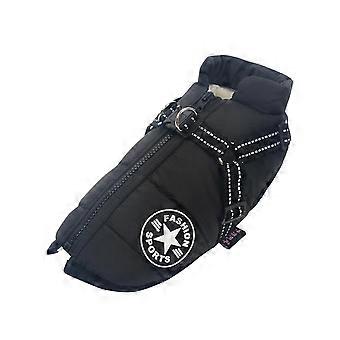 Warm Waterproof Jacket With Harness For Pet Dog Winter Comfy Cotton Apparel Padded Vest For Small Medium Dogs