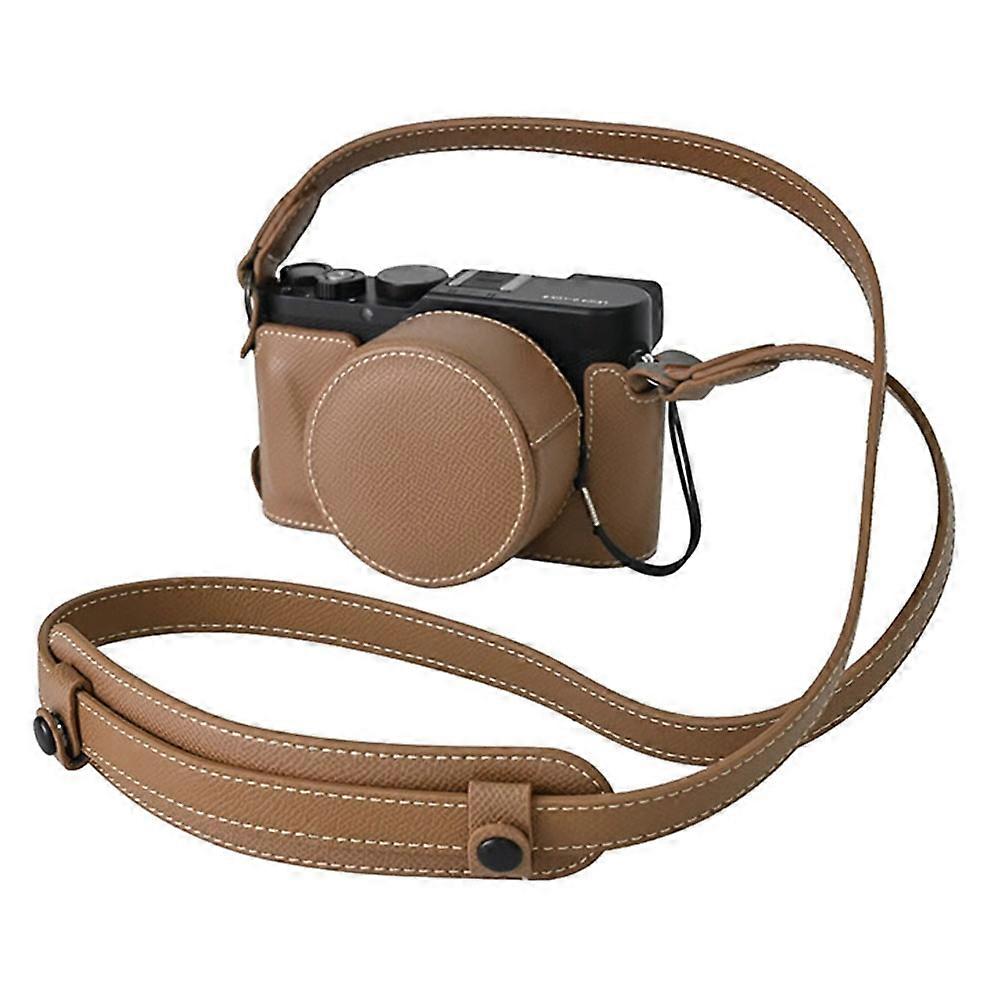 Για Leica D-Lux 8 βάση κάμερας με καπάκι φακού λουράκι ώμου PU δερμάτινη προστατευτική θήκη