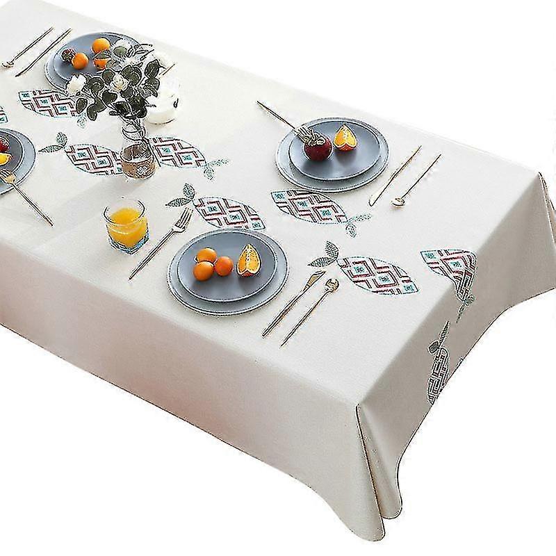 Nordic Waterproof Oil-proof Pvc Tablecloth Geometry Print Rectangle Table Cover