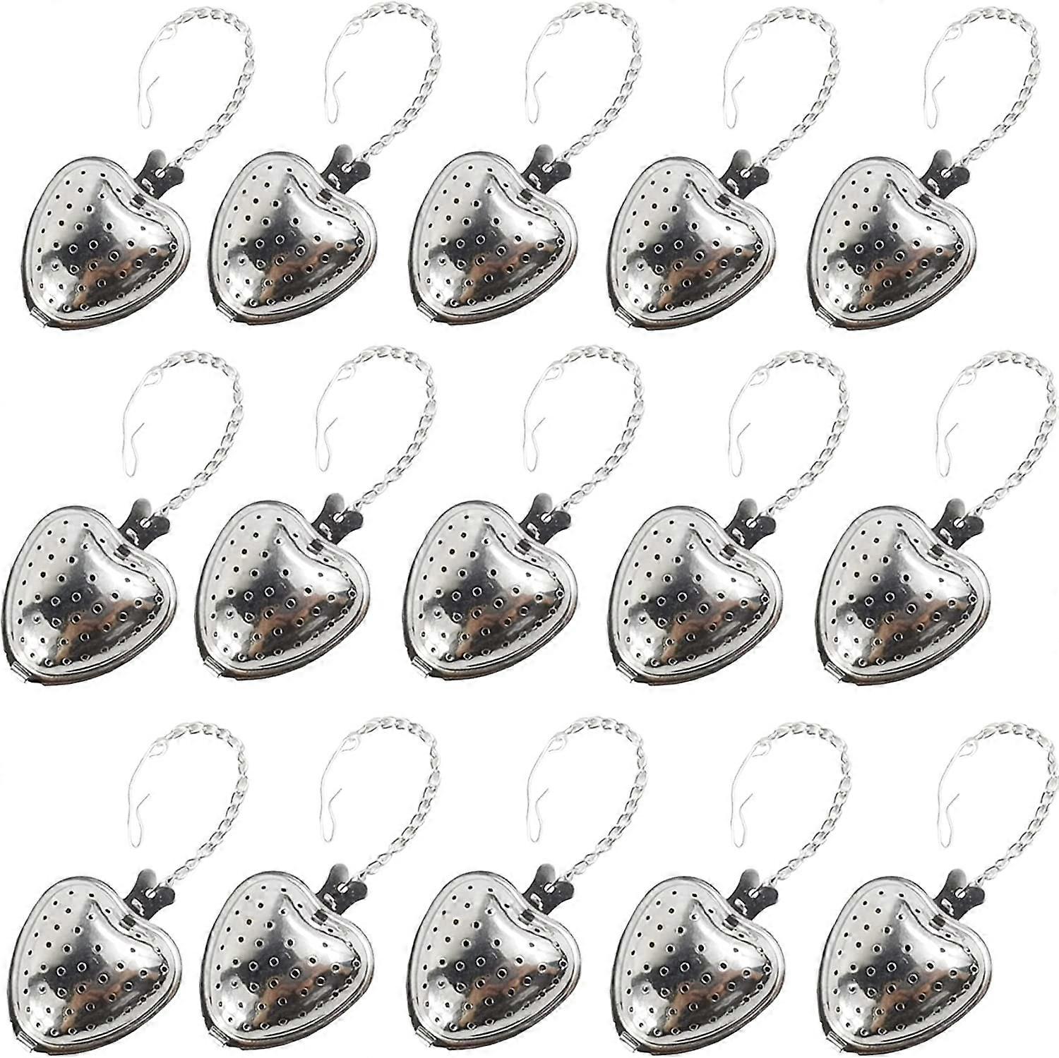15PCS Tea Strainer Stainless Steel Mesh Tea Ball Infuser Premium Tea Filter Tea Interval Diffuser Extended Chain Hook