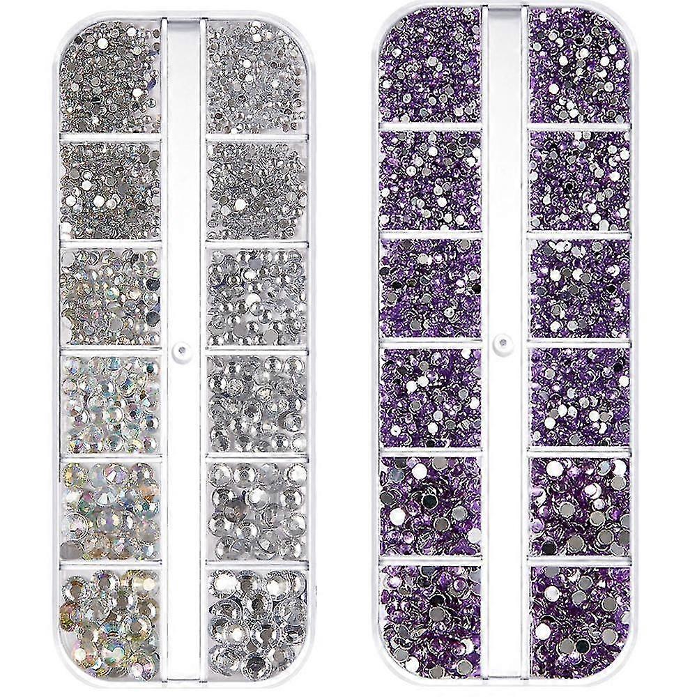 Crystal Round Nail Art, Flat Backs Acrylic Rhinestones Gems