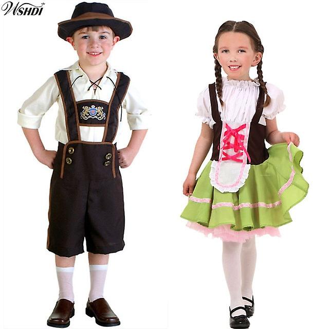 3-tlg. Trachtenset Kinder - Lederhose Mit Trachtenhemd & Socken Für Oktoberfest | Bayern Kostüm