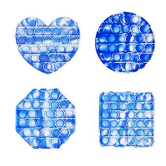 Push Pop Bubble Fidget It Sensory Toys Set, Pop It Fidget Toys For Anxiety Relief Push Fidget Toy Silicone Stress Reliever Toy (blauw en wit)