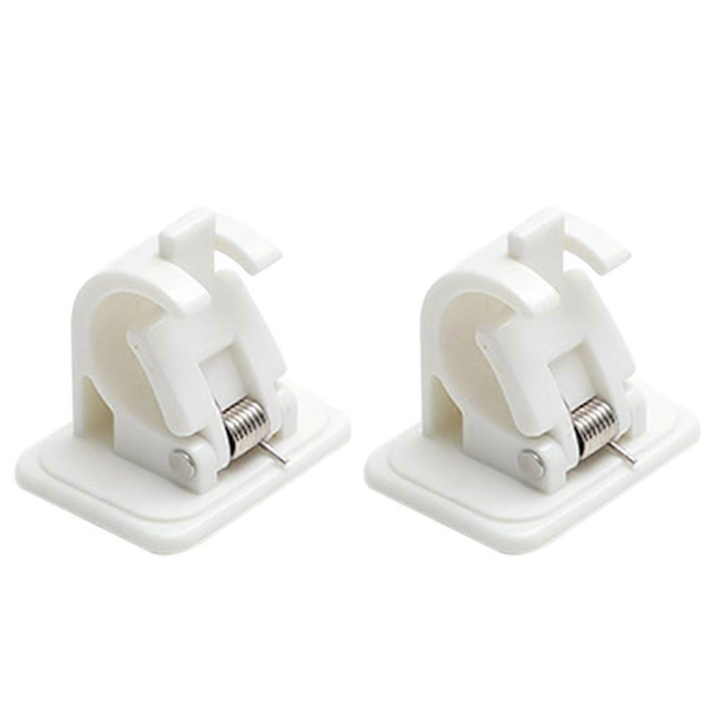 1Pair Curtain Rod Brackets No Drill Adjustable Stick Fixed Clip Holder Rack Hook