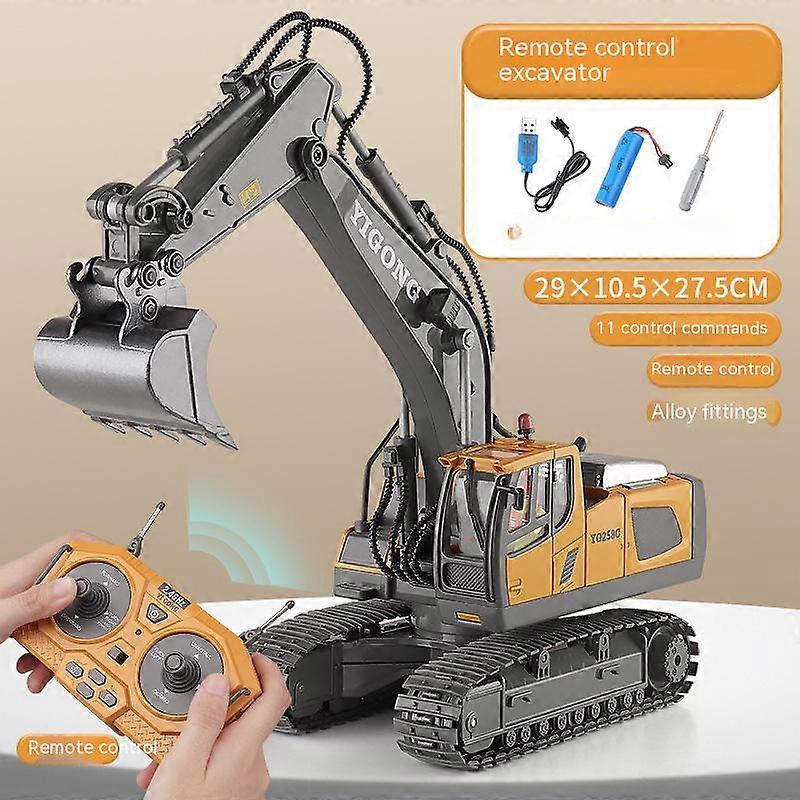 Rc-kaivinkone 2.4g ulkona langaton simulaatio sähköinen lasten suuri kaivaus suuri rakennusajoneuvo rajat ylittävät lelut