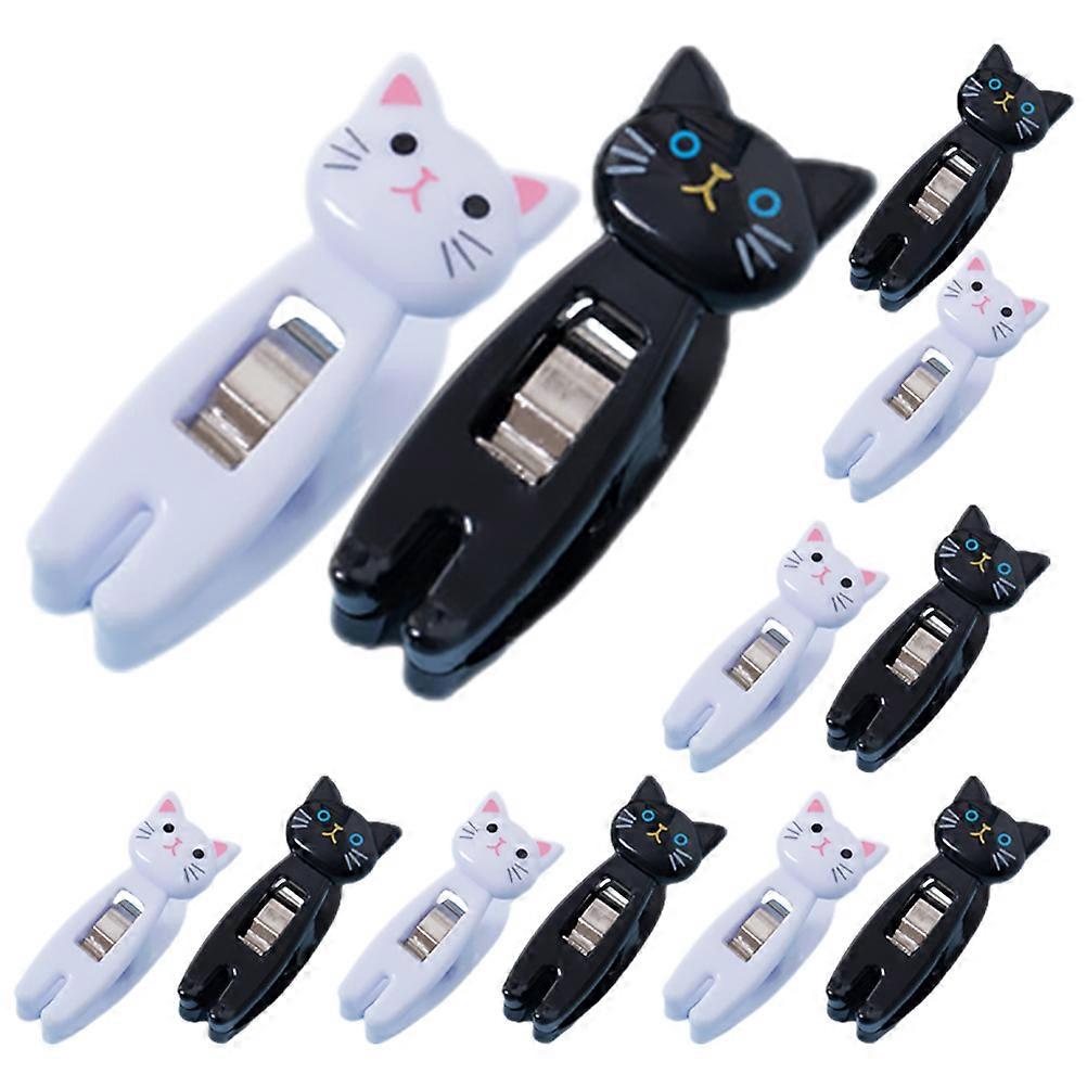 12 pcs Cute Memo Clips Cat Note Clips Multi-functional Plastic Clips Windproof Clothes Clips