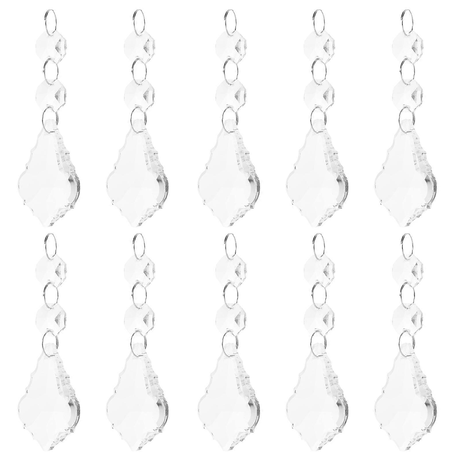 10 Pcs Pingentes de cristal substituição lustre transparente Icicle cristal prisma pingente luz decoração cristal pendurado pingentes