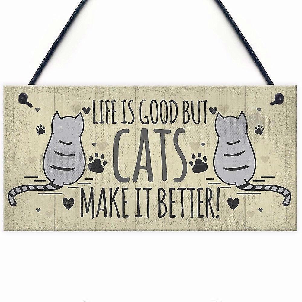 Motif de chat panneau suspendu en bois