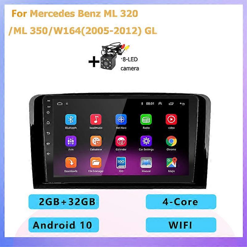 2DIN Car Radio Multimedia Player Carplay Auto GPS navigation For Mercedes Benz M-Class W164 2005-2012 GL-Class X164 ML GL350