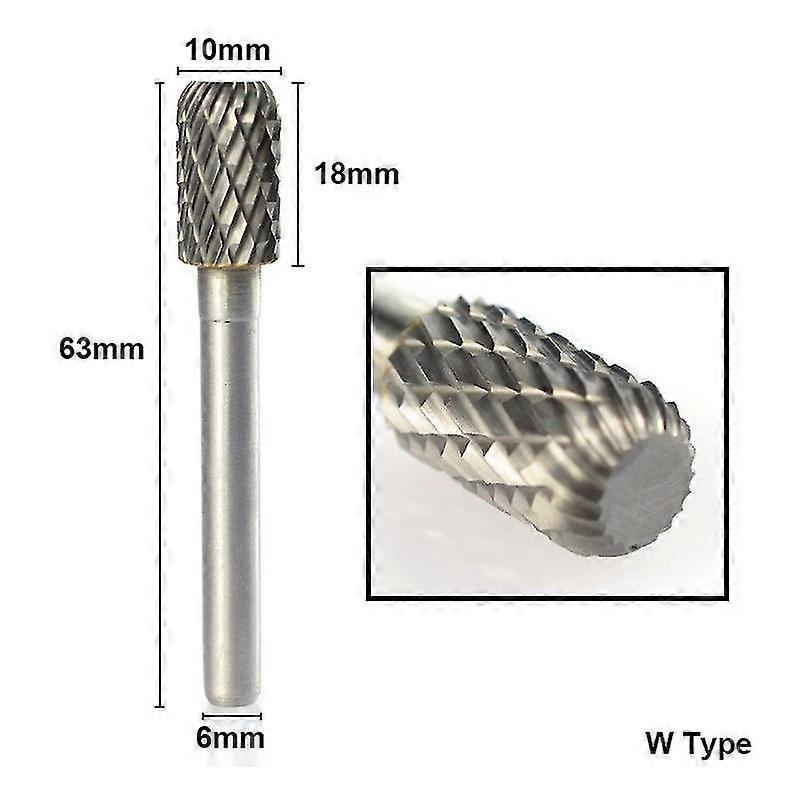 Files 1pc 6mm Shank Carbide Double Cut Rotary Burrs Bit 10mm Diameter Rotary File For Dremel Rotary Tools Abrasive Tools