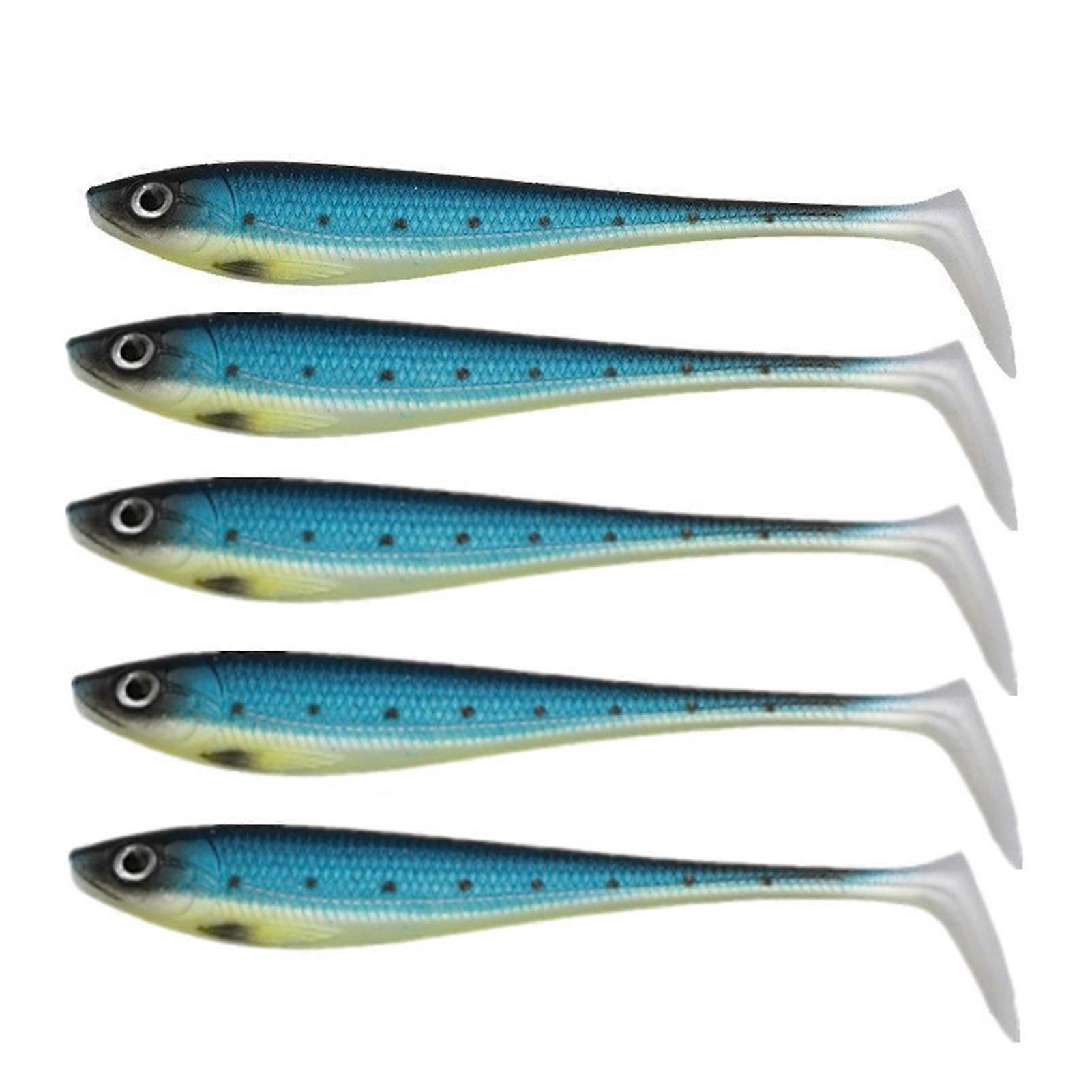 QingHai 5Pc 9cm Köder Köder 3D Fisheye Simulation Design Realistisches Verlockendes Angeln Kunststoff Straße Köder T-Tail Soft Lure Outdoor Angeln