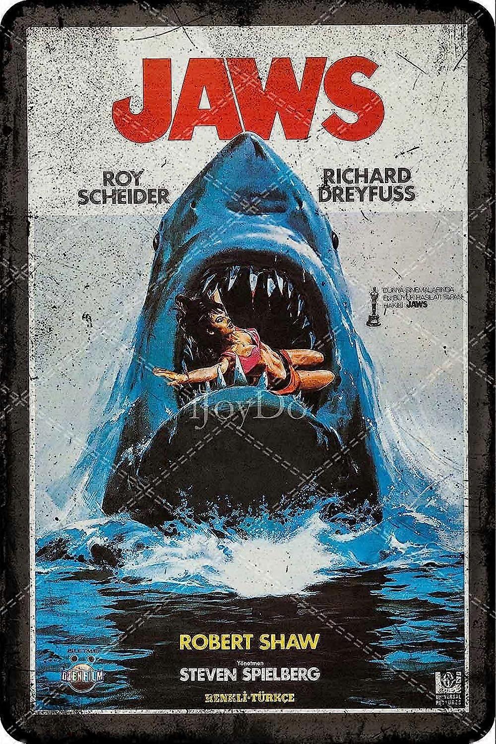Jaws 2 καρχαρίας ψάρεμα τρόμου θρίλερ ταινία ρετρό κασσίτερος σημάδι μεταλλικό σημάδι vintage πλάκα μεταλλικό κασσίτερο σημάδι μεταλλική αφίσα αλουμίνιο σημάδι τοίχου διακόσμηση για το Cinema Ho