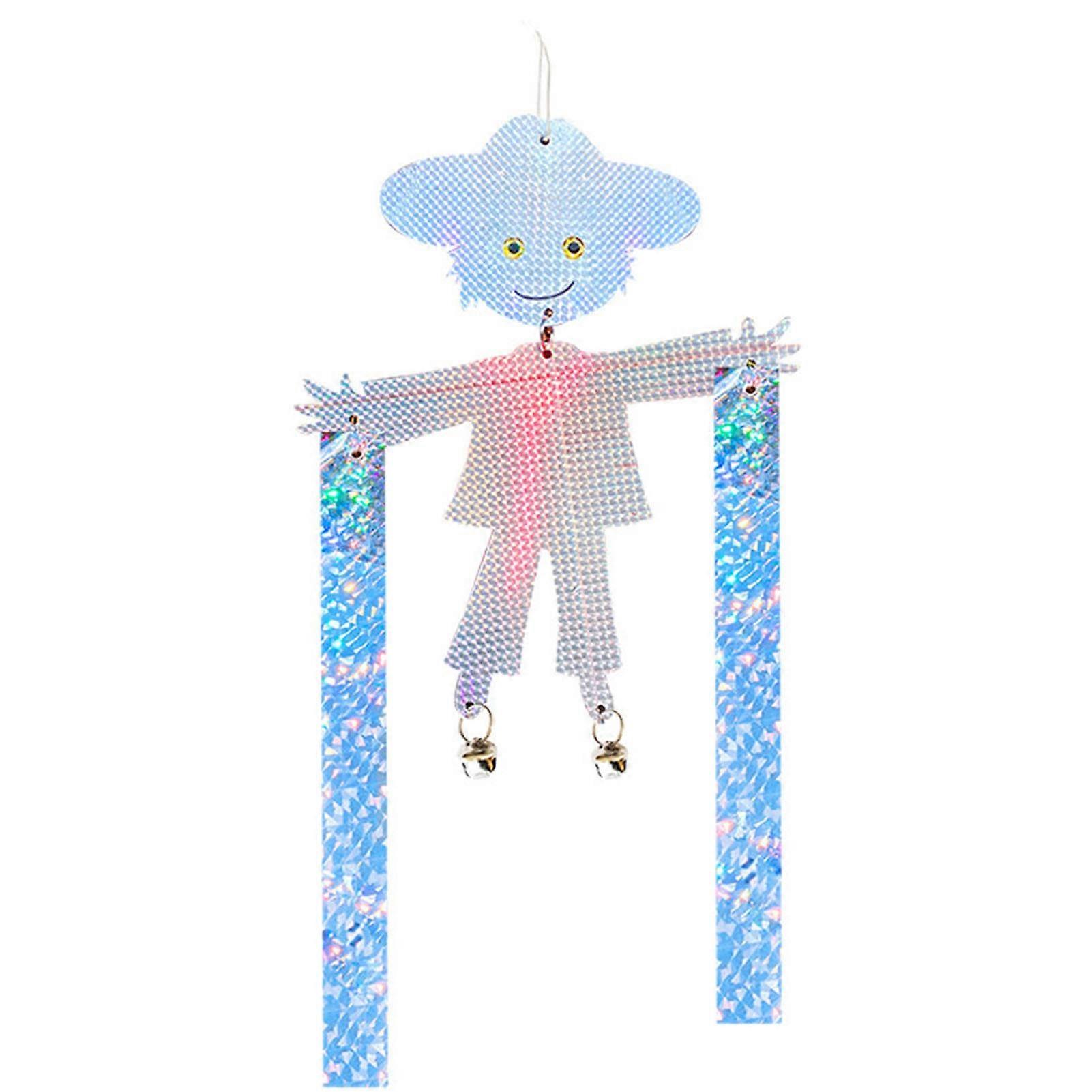 JIKAIX Bird Repellent Waterproof with Bells Wide Application Double-sided Reflective Scarecrow Pendant for Orchard
