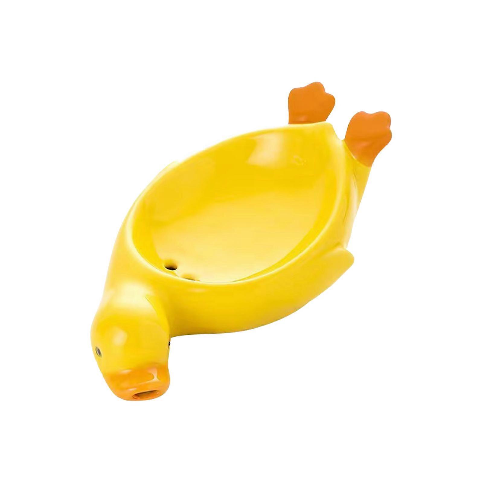 Ceramic Soap Box Cute Duck Soap Box2023 NEW Shelf Storage Toilet Water Free Soap Tray