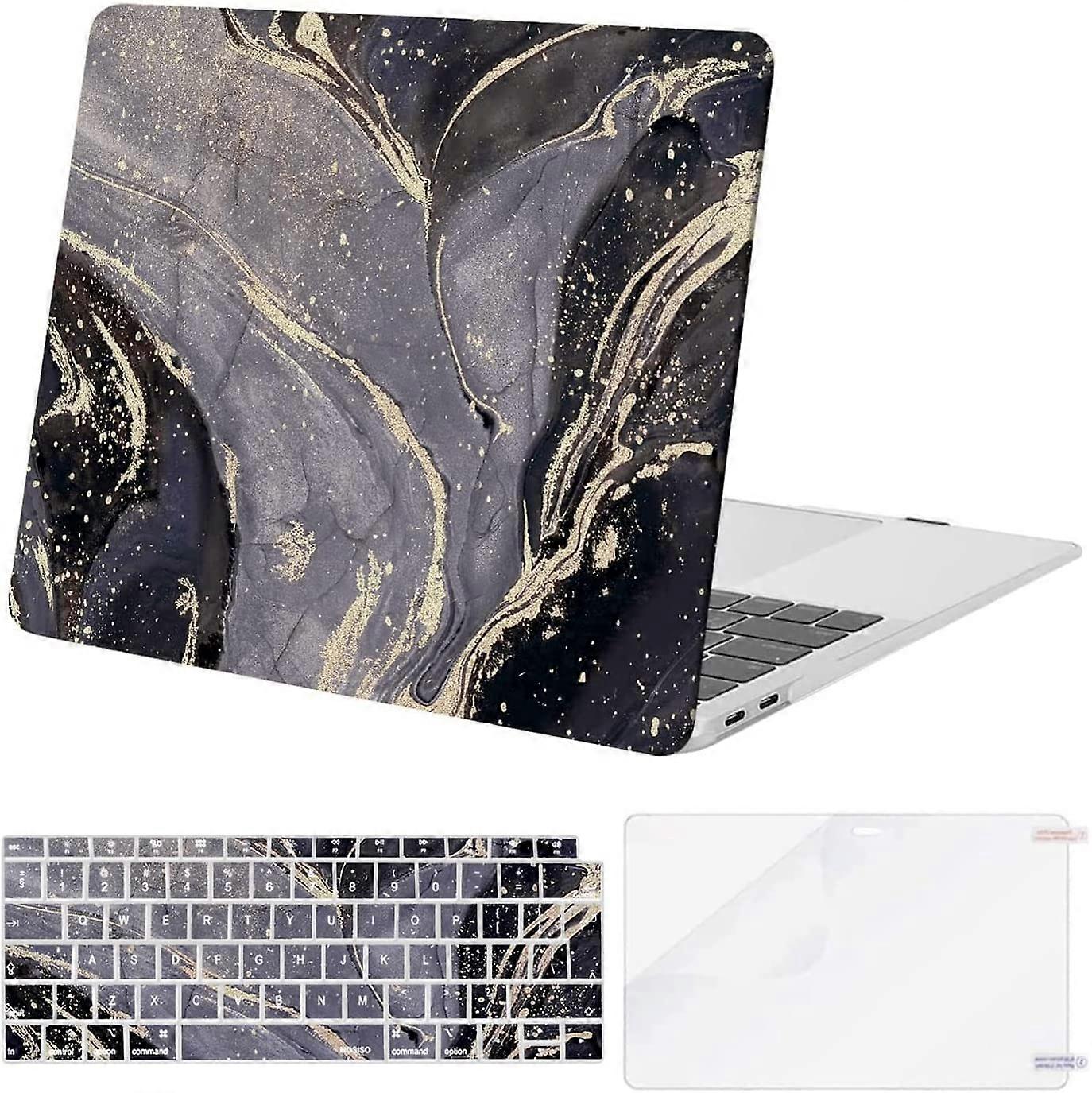 Compatibel met: MacBook Air 13 inch, Case 2022-2018 Release A2337, M1, A2179, A1932, Retina Display, Touch ID, Plastic Patroon, Hard Shell & UK Keyboard Cover